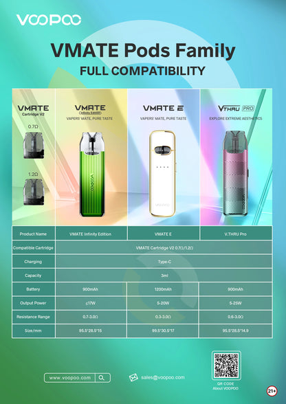 VOOPOO通用空倉（2顆裝）/適配VOOPOO VMATE E/pro/Infinity Edition